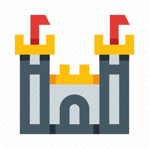 Castle, fortress, towers, gate, wall, building, amusement park icon - Download on Iconfinder