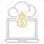 coin, computer, database, funding, money, platform 