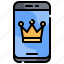 crown, king, app, smartphone, communications 