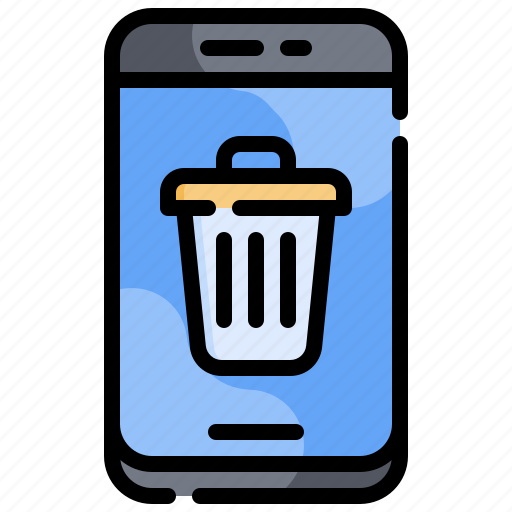 Garbage, can, bin, smartphone, app icon - Download on Iconfinder