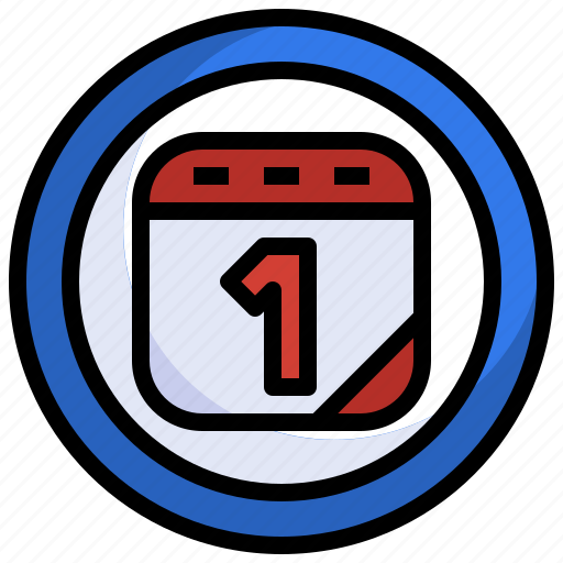 Calendar, number, 1, day, ui, technology icon - Download on Iconfinder