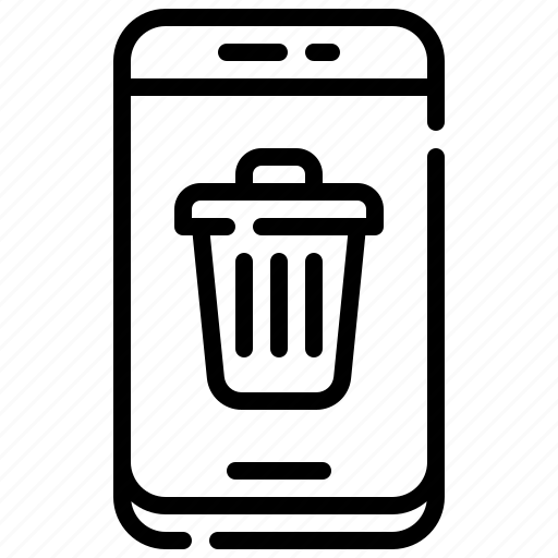 Garbage, can, bin, smartphone, app icon - Download on Iconfinder