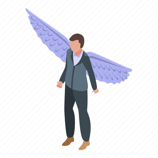 Angel, man, isometric icon - Download on Iconfinder