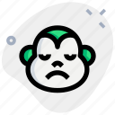 monkey, sad, face, emoticons, animal