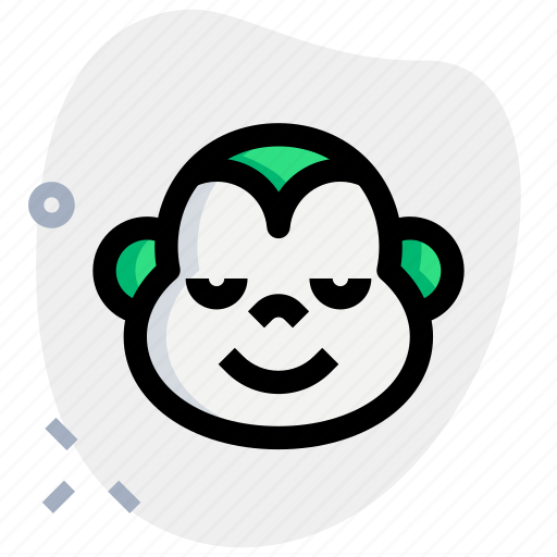Monkey, smiling, closed, eyes, emoticons, animal icon - Download on Iconfinder