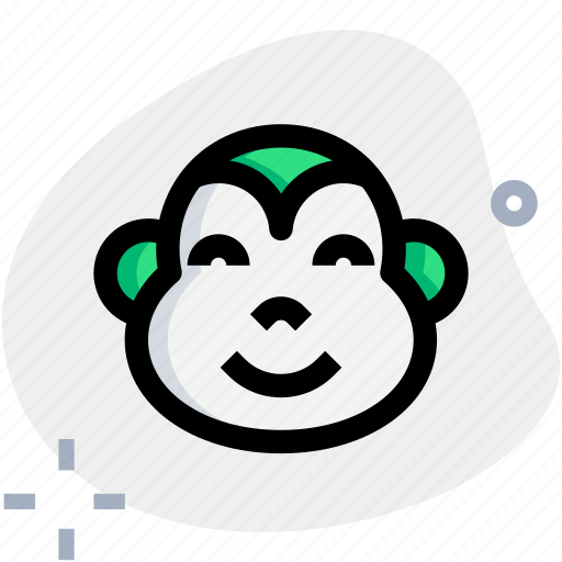 Monkey, smiling, eyes, emoticons, animal icon - Download on Iconfinder