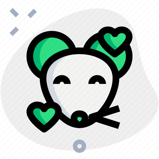 Mouse, smiling, with, hearts, emoticons, animal icon - Download on Iconfinder