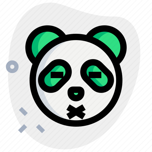 Panda, closed, eyes, and, mouth, emoticons, animal icon - Download on Iconfinder