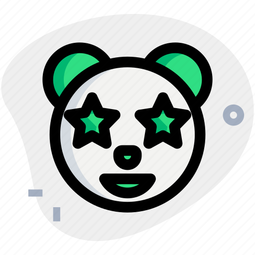 Panda, star, struck, emoticons, animal icon - Download on Iconfinder