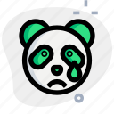panda, tear, emoticons, animal