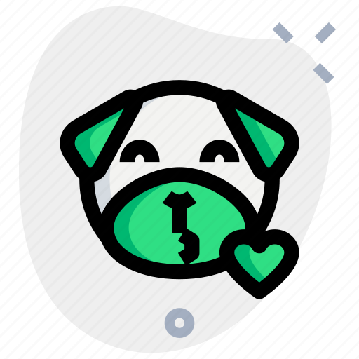 Pug, blowing, a, kiss, emoticons, animal icon - Download on Iconfinder