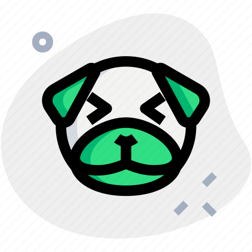 Pug, grinning, squinting, emoticons, animal icon - Download on Iconfinder