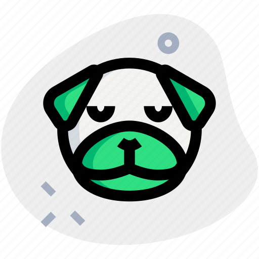 Pug, pensive, emoticons, animal icon - Download on Iconfinder
