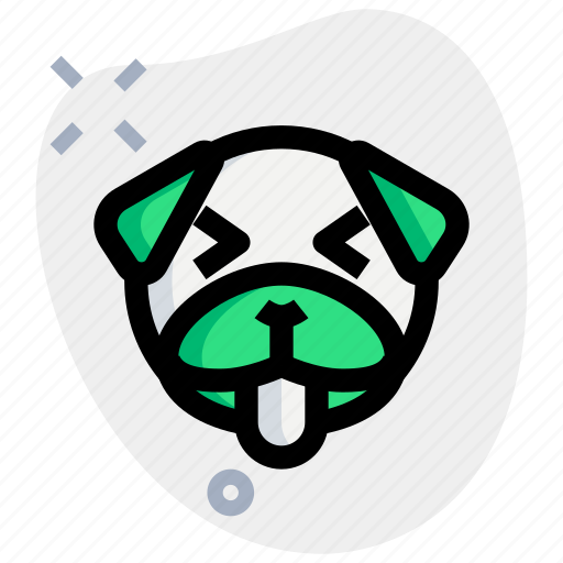 Pug, tongue, squinting, emoticons, animal icon - Download on Iconfinder