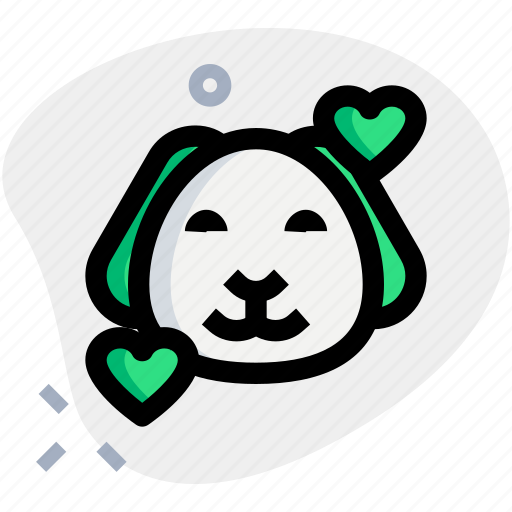 Puppy, smiling, with, hearts, emoticons, animal icon - Download on Iconfinder
