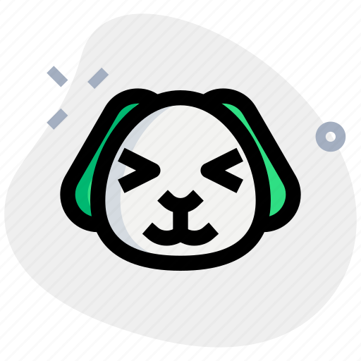 Puppy, squinting, emoticons, animal icon - Download on Iconfinder