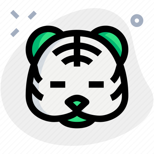 Tiger, cosed, eyes, emoticons, animal icon - Download on Iconfinder
