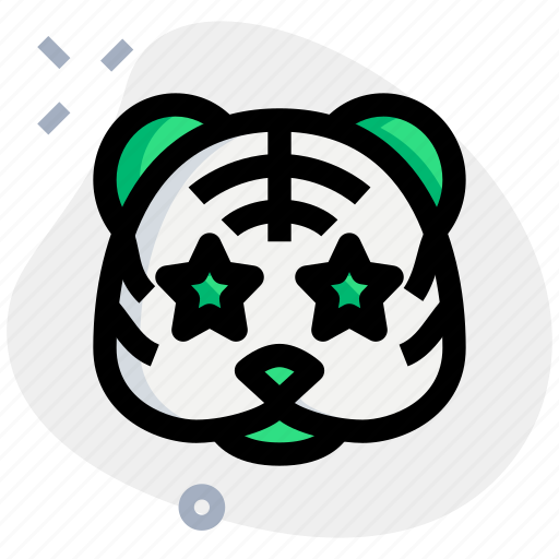 Tiger, star, struck, emoticons, animal icon - Download on Iconfinder
