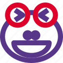 frog, grinning, squinting, emoticons, animal