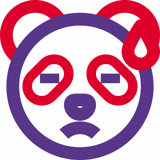 Panda, sad, sweat, emoticons, animal icon - Download on Iconfinder