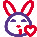 rabbit, blowing, a, kiss, emoticons, animal
