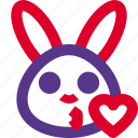 rabbit, kiss, emoticons, animal