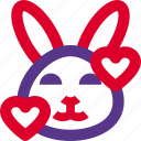 rabbit, smiling, with, hearts, emoticons, animal