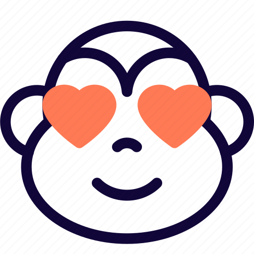 Monkey, hearts, love, animal, emoticon icon - Download on Iconfinder