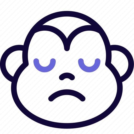 Monkey, sad, animal, emoticon icon - Download on Iconfinder