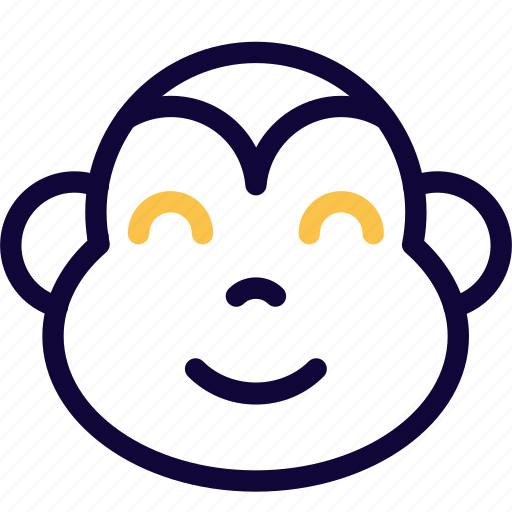 Monkey, smiling, happy, animal, emoticon icon - Download on Iconfinder