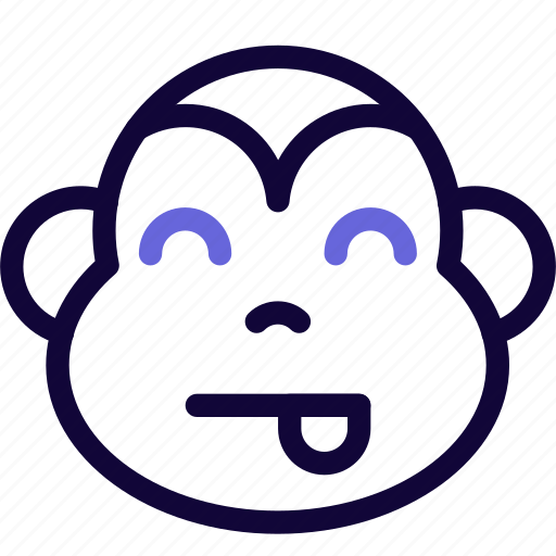 Monkey, tongue, smiling, animal, emoticon icon - Download on Iconfinder