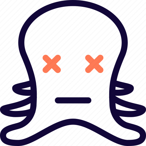 Octopus, dead, animal, emoticon icon - Download on Iconfinder
