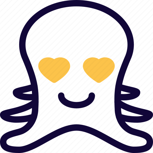 Octopus, hearts, animal, emoticon icon - Download on Iconfinder