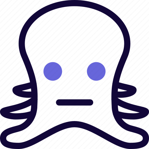 Octopus, neutral, animal, emoticon icon - Download on Iconfinder
