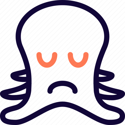 Octopus, sad, animal, emoticon icon - Download on Iconfinder