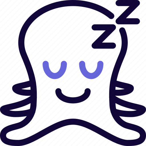 Octopus, sleeping, animal, emoticon icon - Download on Iconfinder