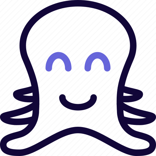 Octopus, smiling, happy, animal, emoticon icon - Download on Iconfinder
