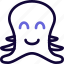 octopus, smiling, happy, animal, emoticon 