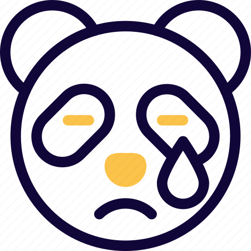 Panda, sad, tear, animal, emoticon icon - Download on Iconfinder