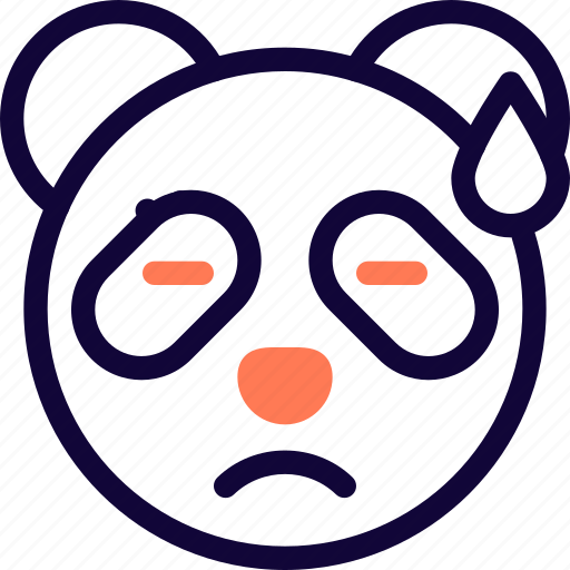 Panda, sad, sweating, animal, emoticon icon - Download on Iconfinder