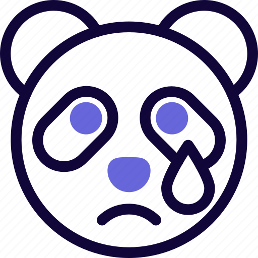 Panda, tear, animal, emoticon icon - Download on Iconfinder