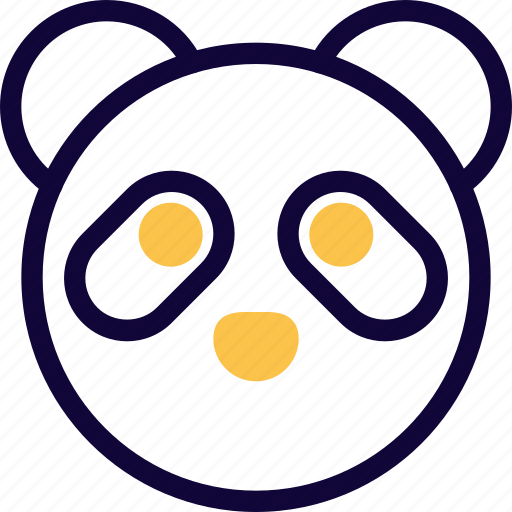 Panda, no mouth, animal, emoticon icon - Download on Iconfinder
