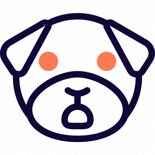 Pug, shock, worried, animal, emoticon icon - Download on Iconfinder