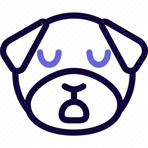 Pug, sleepy, animal, emoticon icon - Download on Iconfinder