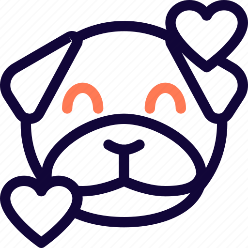 Pug, smiling, happy face, animal, emoticon icon - Download on Iconfinder
