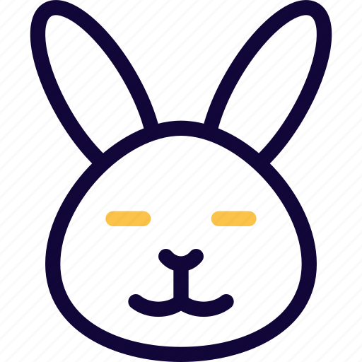 Rabbit, closed eyes, animal, emoticon icon - Download on Iconfinder