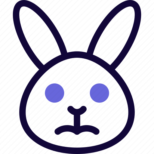 Rabbit, frowning, animal, emoticon icon - Download on Iconfinder