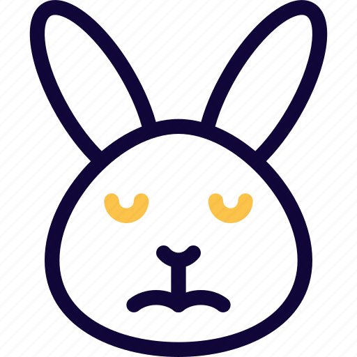 Rabbit, sad face, animal, emoticon icon - Download on Iconfinder