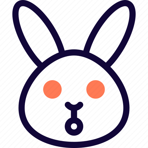 Rabbit, bunny, shocked, animal, emoticon icon - Download on Iconfinder