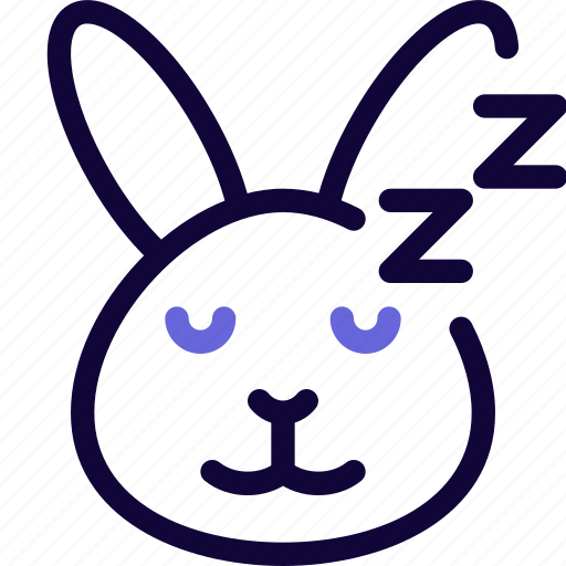 Rabbit, sleeping, animal, emoticon icon - Download on Iconfinder